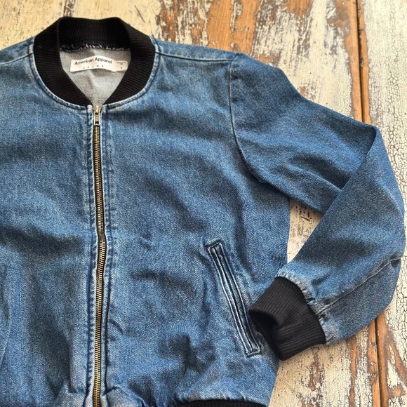 Vintage AMERICAN APPAREL Denim Bomber S Made in USA - Picture 1 of 7